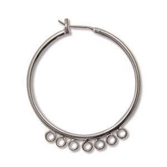 4 ~ 40mm Cha Cha Chandelier Earrings Earring Findings Hoops w/ Connector Loops - Picture 1 of 1